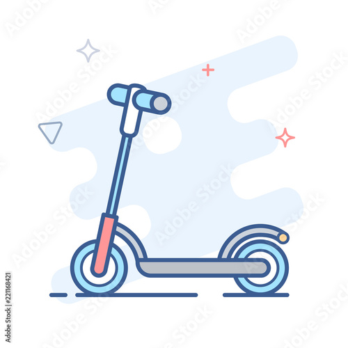Kick Scooter, Push Scooter vector illustration