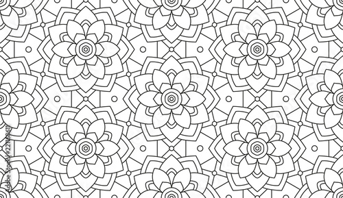 Mandala Shape for Coloring. Floral Kaleidoscope Ornament. Vector.