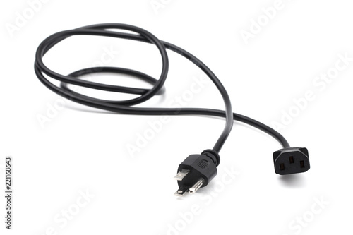 Εκτύπωση καμβά American Three Prong Power Cable on a White Background