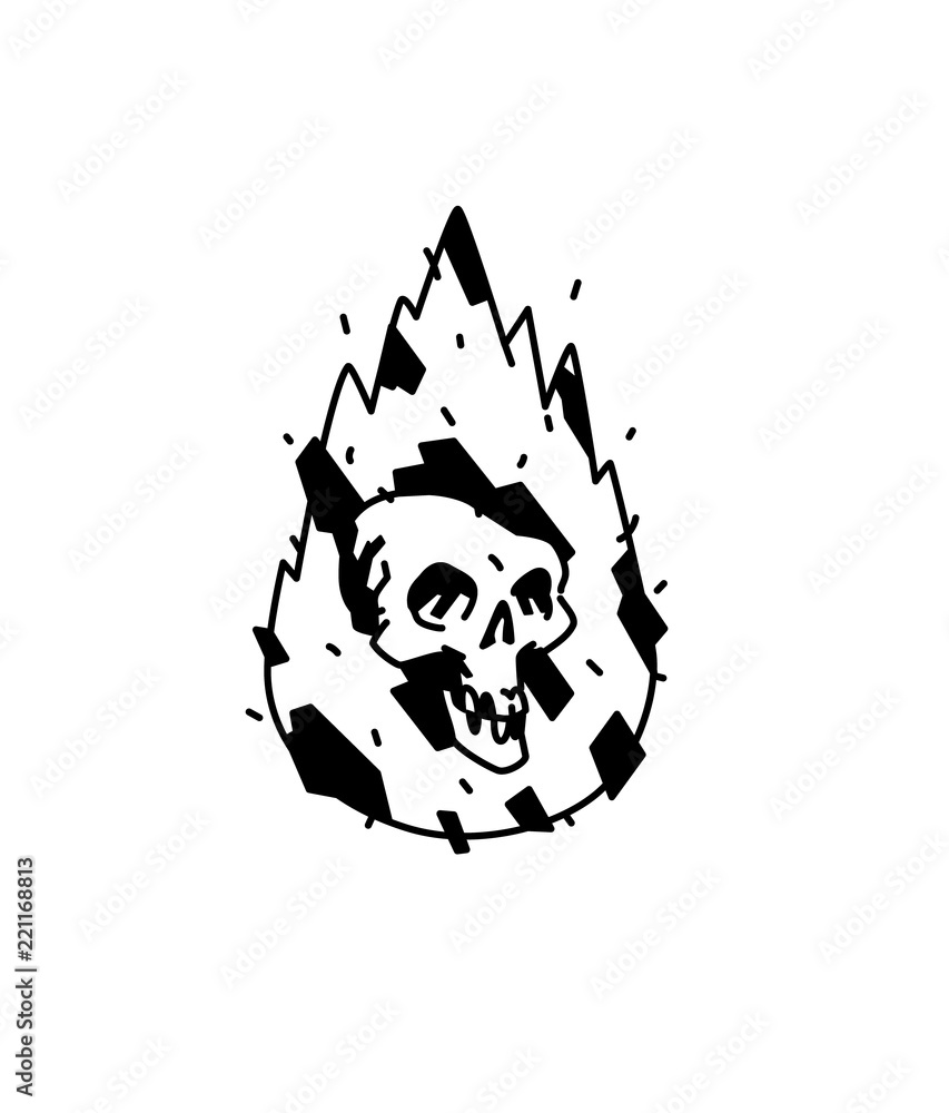 Illustration of a burning white skull. Image is isolated on white background. Burning skull, comic style. A tattoo, a logo for a biker club. Mascot. Emblem, symbol. Stock Illustration | Adobe Stock Illustration of a burning white skull. Image is isolated on white background. Burning skull, comic style. A tattoo, a logo for a biker club. Mascot. Emblem, symbol. Stock Illustration | Adobe Stock