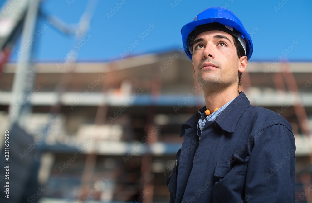 Closeup of an engineer in hardhat Closeup of an engineer in hardhat