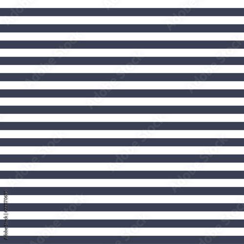 Seamless vector simple stripe pattern with navy and white horizontal parallel stripes background texture.