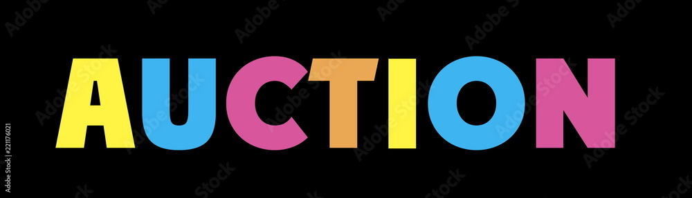 AUCTION Multicolor rainbow logo stamp banner AUCTION Multicolor rainbow logo stamp banner