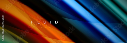 Wave fluid flowing colors motion effect, holographic abstract background. Vector illustration