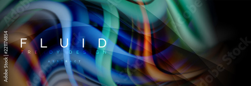 Wave fluid flowing colors motion effect, holographic abstract background. Vector illustration