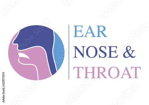 ENT logo template. Head for ear, nose, throat doctor specialists. logo concept. Line vector icon. Editable stroke. Flat linear illustration isolated on white background