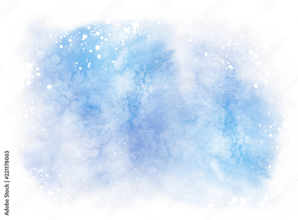 Abstract blue colorful watercolor horizontal background
