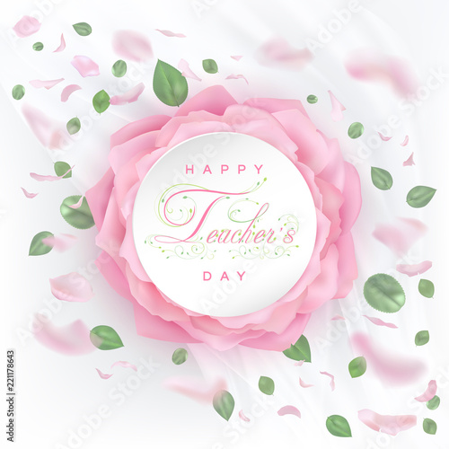 Teachers day card with roses