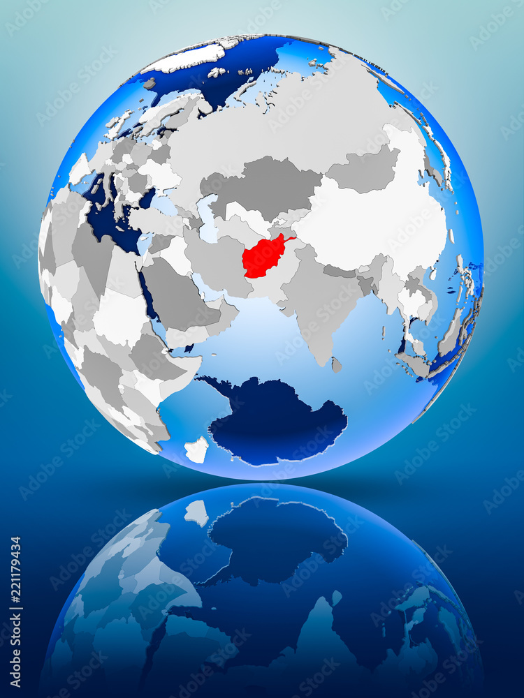 Fototapeta premium Afghanistan on globe