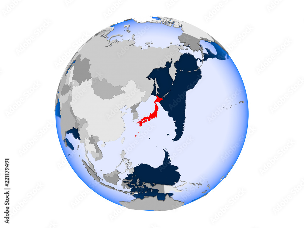 Fototapeta premium Japan on globe isolated