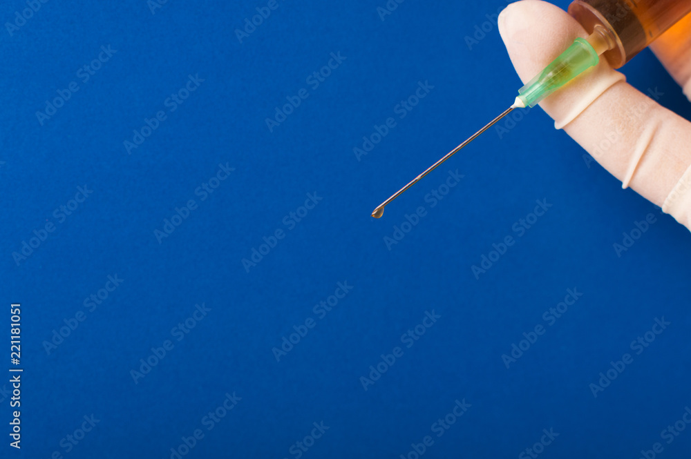 Syringe needle, flu shot for health care. Syringe needle, flu shot for health care.