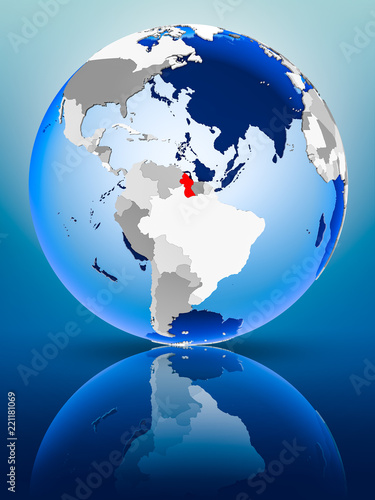 Guyana on globe