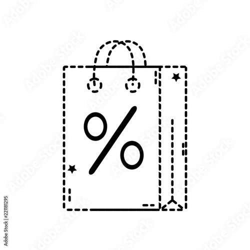 dotted shape shopping bag object with market percent