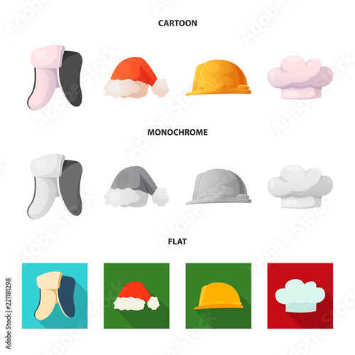 Isolated object of headwear and cap symbol. Collection of headwear and accessory vector icon for stock.