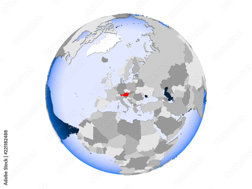 Fototapeta premium Austria on globe isolated