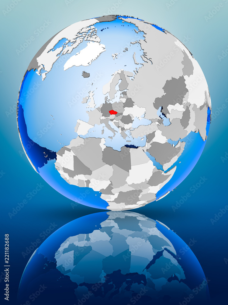 Obraz premium Czech republic on globe