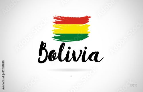 bolivia country flag concept with grunge design icon logo