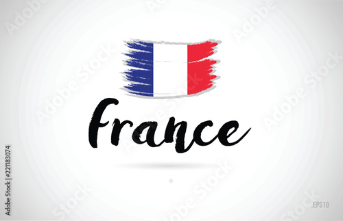 france country flag concept with grunge design icon logo