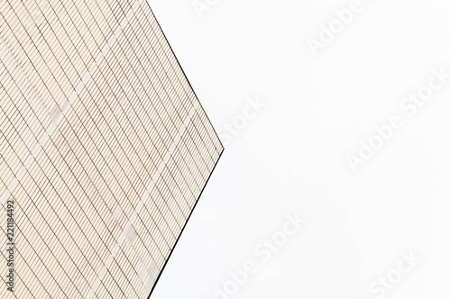 Minimalist architecture pointing into the sky with geommetrical lines