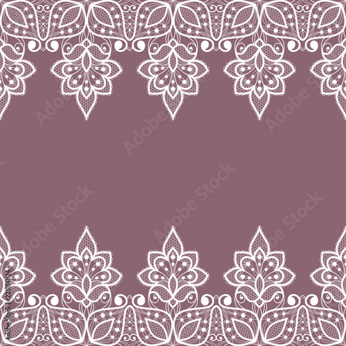 White floral lace decorative background. Vector Illustration