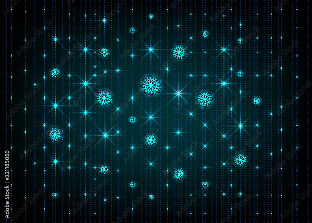Blue glow stars and snowflakes abstract background. Vector illustration. Blue glow stars and snowflakes abstract background. Vector illustration.