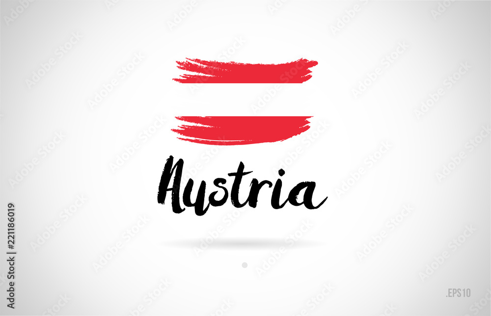 austria country flag concept with grunge design icon logo - obrazy, fototapety, plakaty 
