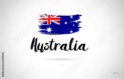 australia country flag concept with grunge design icon logo