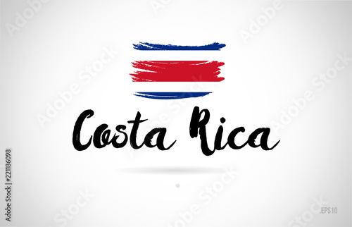 costa rica country flag concept with grunge design icon logo
