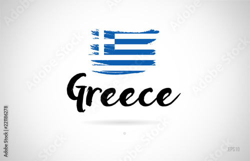 greece country flag concept with grunge design icon logo