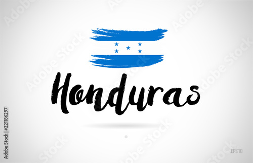 honduras country flag concept with grunge design icon logo