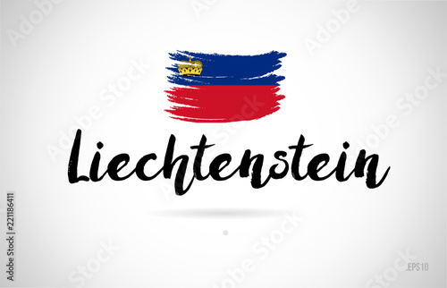 liechtenstein country flag concept with grunge design icon logo