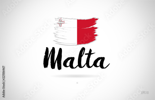 malta country flag concept with grunge design icon logo