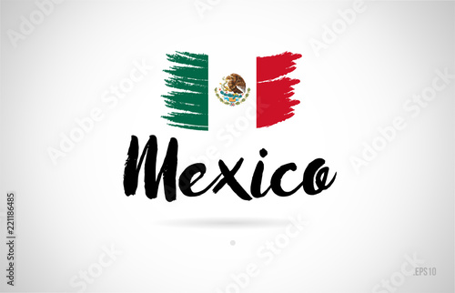mexico country flag concept with grunge design icon logo