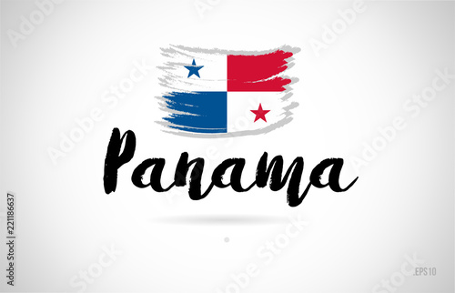 panama country flag concept with grunge design icon logo