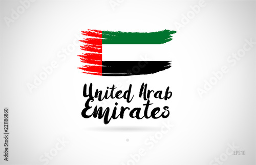 the united arab emirates country flag concept with grunge design
