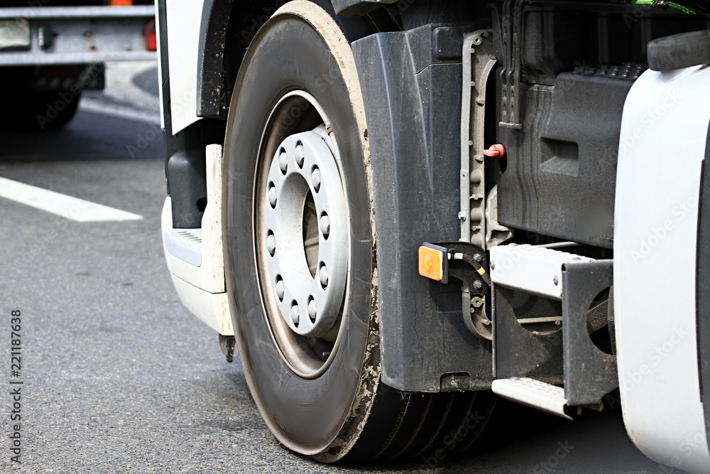 lorry in a traffic jam