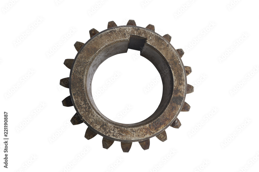 Rusted cog-wheel isolated on white background Rusted cog-wheel isolated on white background