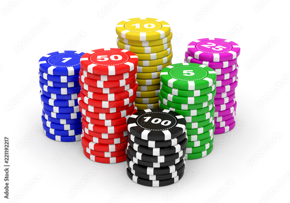 jetons casino jeu argent Stock Illustration | Adobe Stock