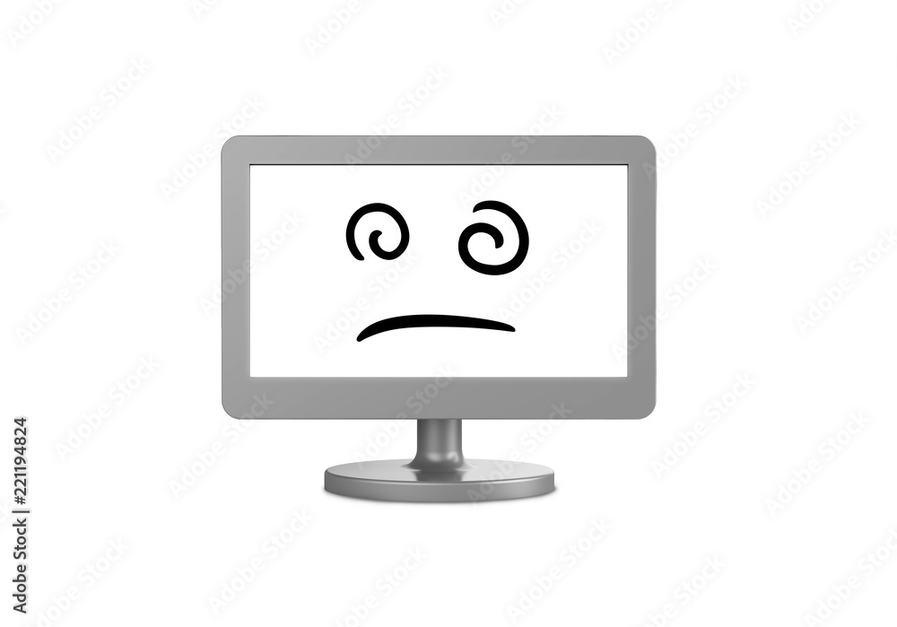 Bildschirm mit verwirrten Emoji Bildschirm mit verwirrten Emoji