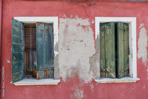 Colourful wall of picturesque house. photo