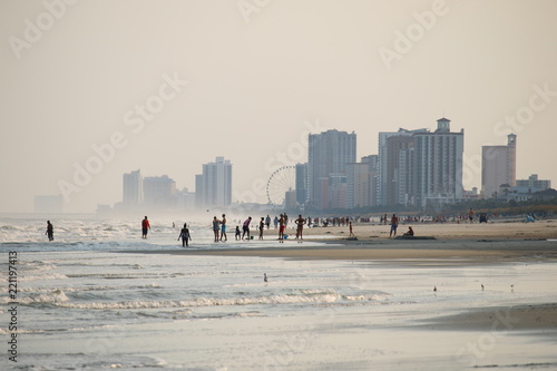 View of Myrtle beach in a misty morning