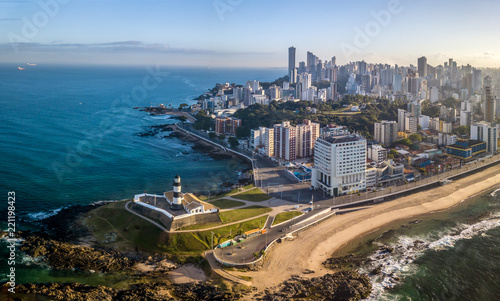 Aerial View of Farol da Barra in Salvador, Bahia, Brazil