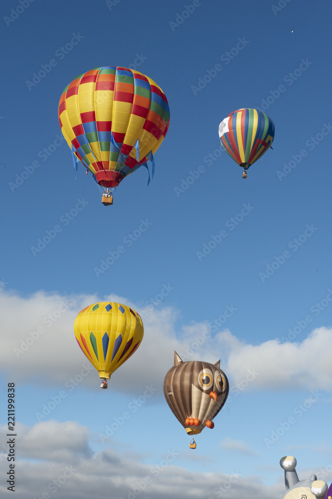 Obraz premium Globos aerostáticos en Festival de Globos en León Guanajuato