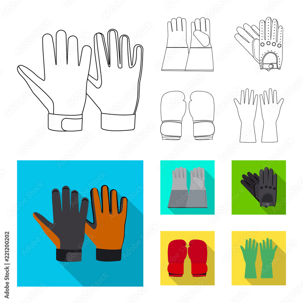 Vector illustration of glove and winter logo. Collection of glove and equipment vector icon for stock.