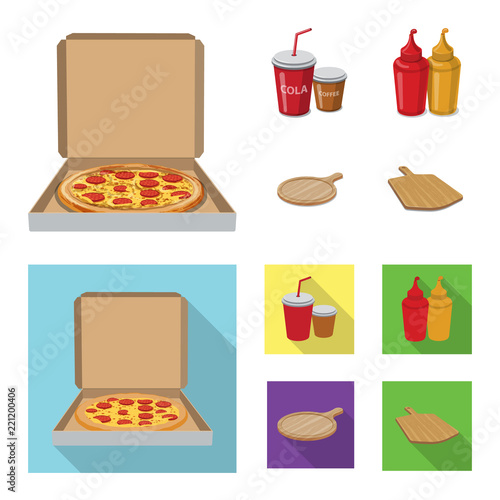 Vector design of pizza and food icon. Set of pizza and italy stock vector illustration.