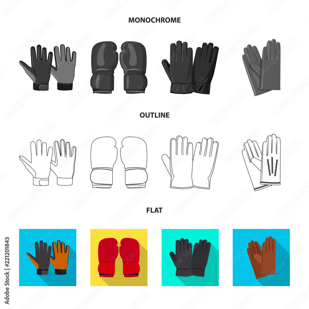 Isolated object of glove and winter symbol. Set of glove and equipment stock symbol for web. Isolated object of glove and winter symbol. Set of glove and equipment stock symbol for web.