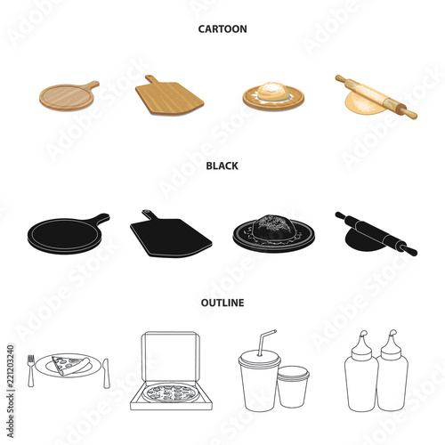 Vector illustration of pizza and food icon. Set of pizza and italy stock vector illustration.