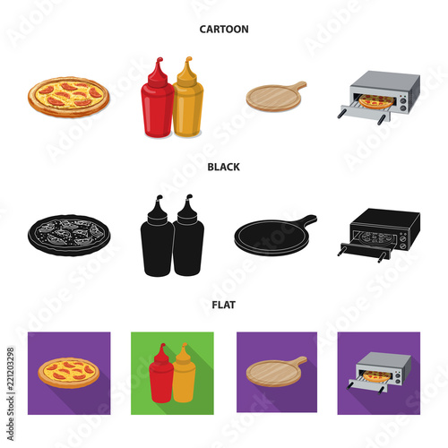 Isolated object of pizza and food sign. Collection of pizza and italy vector icon for stock.