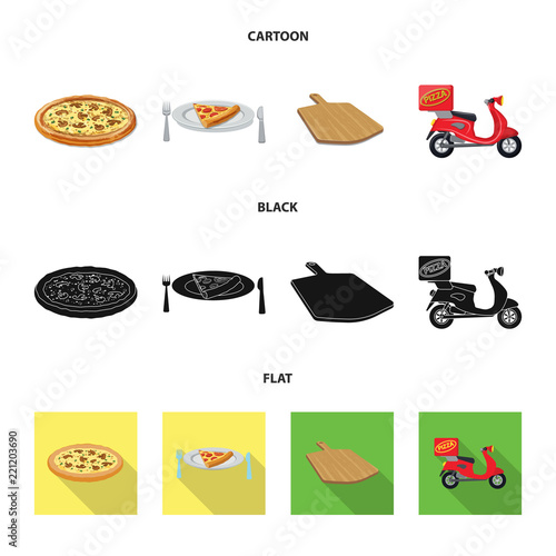 Vector design of pizza and food sign. Collection of pizza and italy vector icon for stock.
