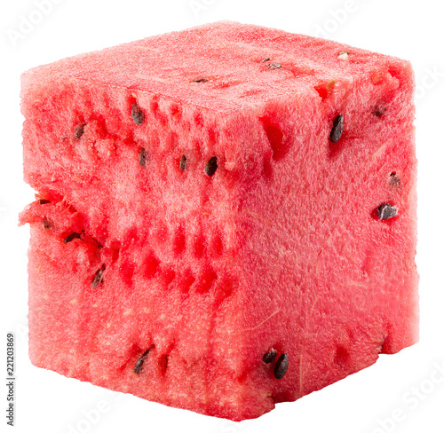 watermelon cube isolated on a white background